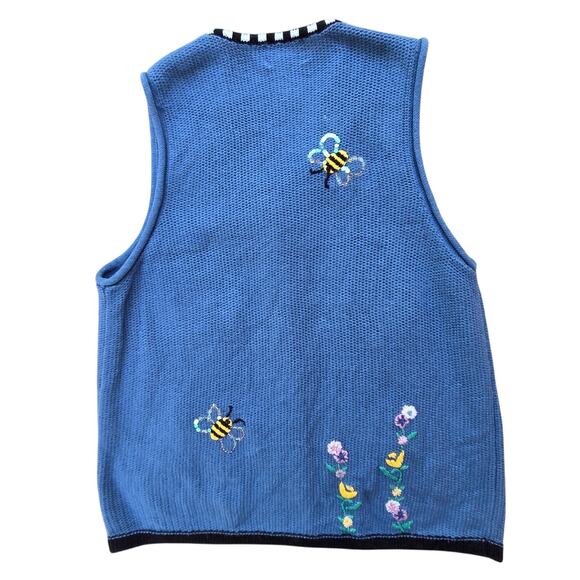 Vintage Quacker Factory Bumble Bee Sequin Embroidered Vest Plus 1X - Picture 13 of 13